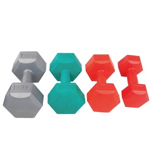 Haltères <span class=keywords><strong>en</strong></span> ciment remplies d'haltères de levage de main de gymnastique hexagonale <span class=keywords><strong>en</strong></span> <span class=keywords><strong>plastique</strong></span> pour l'accessoire d'équipement de forme physique de gymnase - Product Image 6