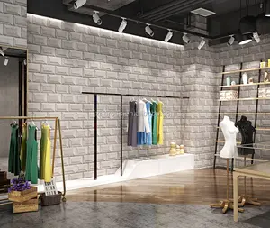 Modern Simple Style 3D Wall Brick Design Restaurant Clothing Store Decorative Wallpaper