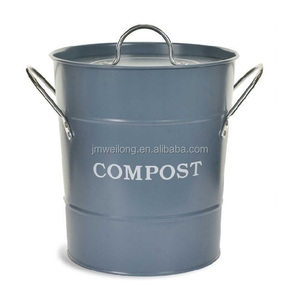 Light Grey Round Portable Metal <strong>Coal</strong> Ash <strong>Bucket</strong> <strong>with</strong> <strong>Lid</strong> - Product Image 3