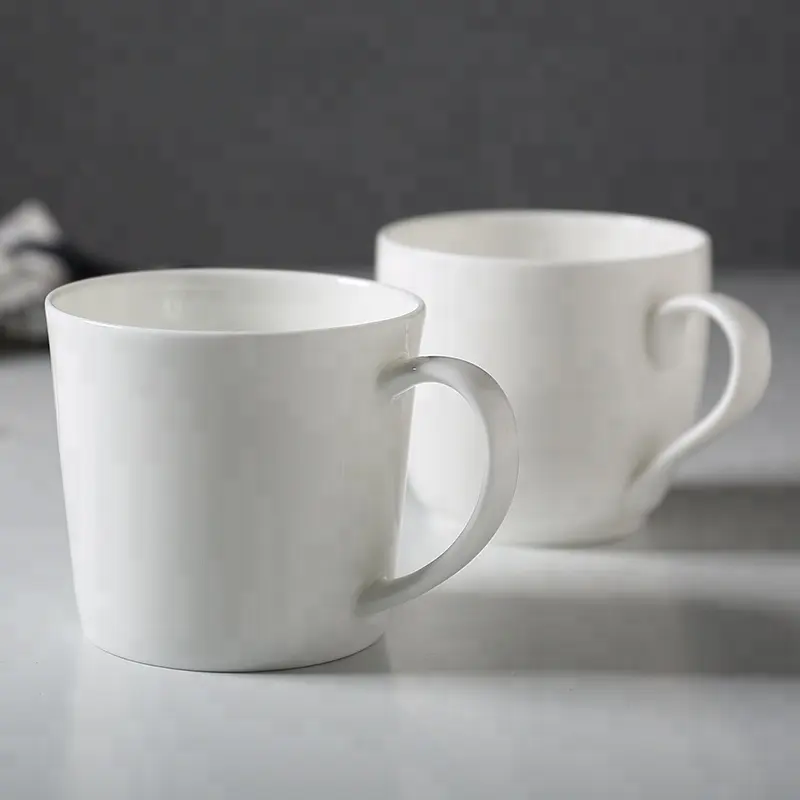 fine bone China Wholesale 8oz white personalized ceramic customised mugs logo print for coffee shop