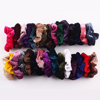 10cm velours cheveux chouchous en gros élastique bandeau de cheveux filles élastique pour queue de cheval femmes tête porter 100 Pcs/lot 30 couleurs