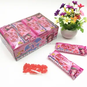 18g sweet chewy mini red heart shape jelly soft candy
