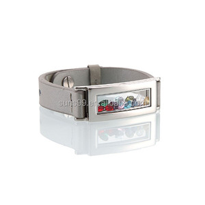 Nouvelle Conception Mémoire Vivante Flottant Charmes Locket <span class=keywords><strong>Bracelet</strong></span> En <span class=keywords><strong>Cuir</strong></span> Boucle Ardillon Bande 12 Sans Pierres De Naissance Comprennent - Product Image 1