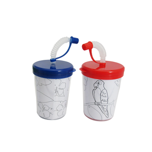 Tazza da <span class=keywords><strong>disegno</strong></span> per bambini tazza per bambini con <span class=keywords><strong>paglia</strong></span> e coperchio - Product Image 4