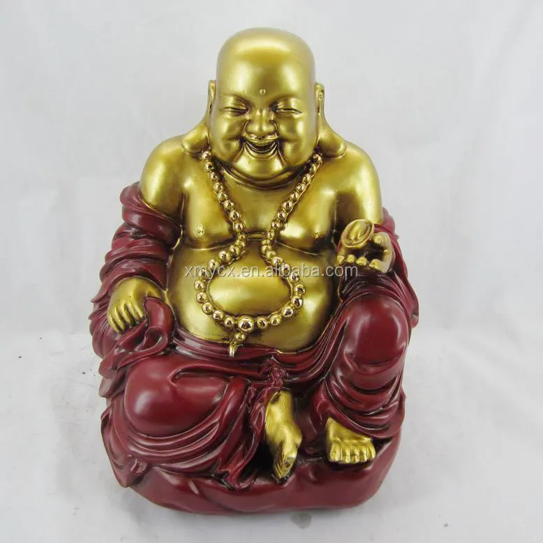 Resina hecha a mano chino laughing Buddha estatua