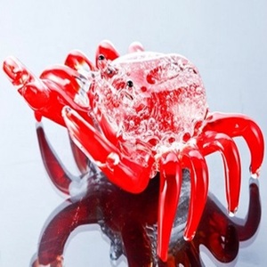Antico vetro soffiato Murano granchio figurine elegante animale ornamento per decorazioni natalizie