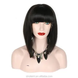 Perruque en cheveux naturels lisses, coupe bob, nœuds décolorés, pour femmes noires, - Product Image 1