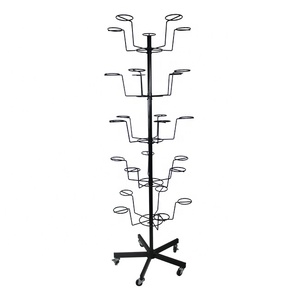 <span class=keywords><strong>Supermercato</strong></span> Negozio di Vendita Al Dettaglio In Metallo Domestica Filo Ruote Multi Livelli di Forma Ad Anello Gancio Appeso Casco/Berretto Da Baseball/Cappello di Visualizzazione cremagliera - Product Image 1