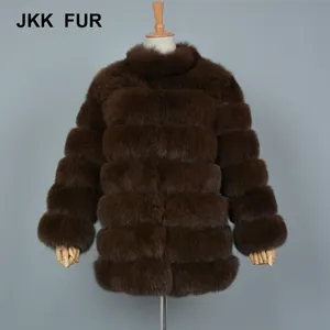 Venta caliente rusa lujo Natural de piel de zorro ropa exterior proveedores chinos señoras hechas a mano Real Fox Fur Coat