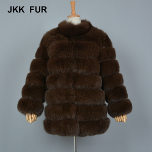 Venta <span class=keywords><strong>caliente</strong></span> rusa lujo Natural de piel de zorro ropa exterior proveedores chinos señoras hechas a mano Real Fox Fur Coat - Product Image 1