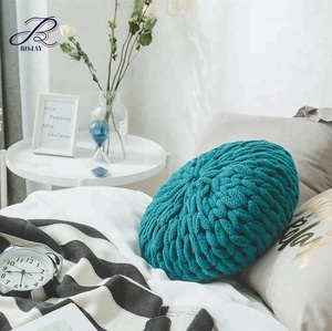 <strong>Round</strong> Chunky Knit Throw Pillow 100% Acrylic Decorative Pillow Chunky Knit <strong>Cushion</strong> - Product Image 3