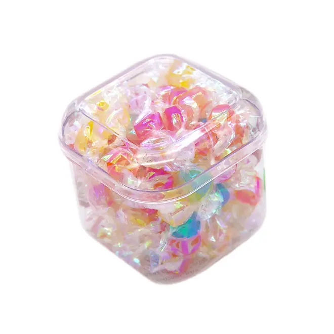 450ml 16oz PS Plastic Sugar Candy Storage Transparent Cube Box for Confectionery Packaging