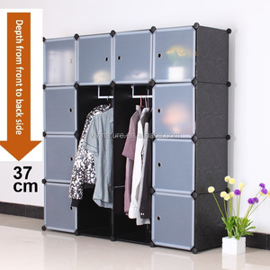 Sistema <span class=keywords><strong>de</strong></span> armario portátil <span class=keywords><strong>de</strong></span> plástico, bricolaje, con 2 carriles <span class=keywords><strong>de</strong></span> tela - Product Image 3