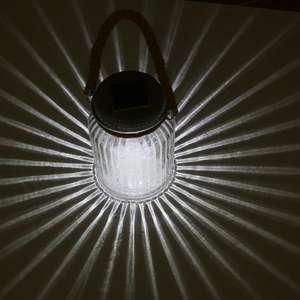 Наружная декоративная подвесная Солнечная лампа для сада, прозрачная стеклянная банка с крышками из нержавеющей стали, водонепроницаемый светодиодный источник света - Product Image 2