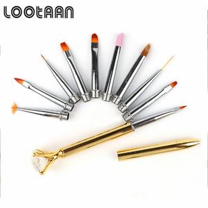 LOOTAAN-Juego de pinceles de Gel para <span class=keywords><strong>uñas</strong></span>, juego de pinceles para <span class=keywords><strong>uñas</strong></span> acrílicas 3D, de Metal, oro rosa, degradado, nuevo diseño, <span class=keywords><strong>2022</strong></span> - Product Image 6