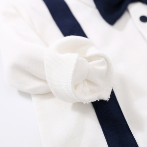 Ropa para Recién Nacidos OEM/ODM, Mono de Bebé 100% Algodón, Diseño Moderno, Color Azul Marino, Ropa Neonatal - Product Image 5