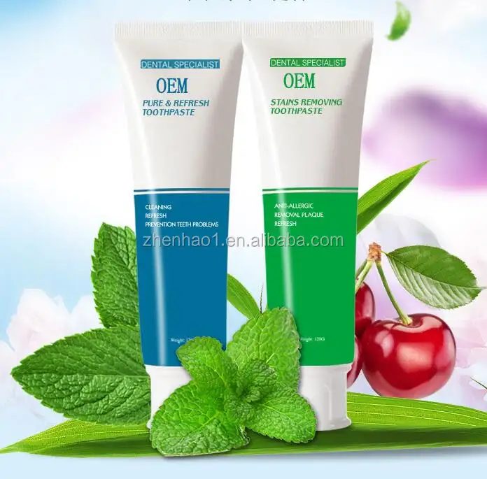 Brands bulk teeth whitening calcium fluoride sensitive vegan eco natural herbal mint toothpaste 120g