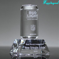 Trophée en cristal en forme de bouteille de bière pour souvenir de bar