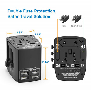 Phổ Du Lịch <span class=keywords><strong>Adapter</strong></span> 4 USB Quốc Tế Ổ Cắm Ổ Cắm Phích Cắm Bộ Chuyển Đổi Điện Tường Sạc - Product Image 3