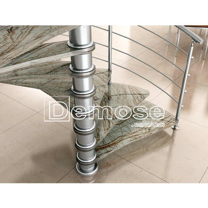 Single Stringer Cast Iron Spiral Staircase with Rubber Treads