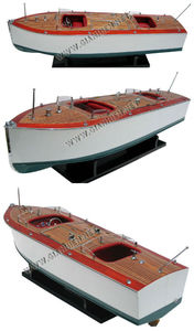 Mae West Runabout Modèle de bateau de vitesse en bois Style artisanal du Vietnam - Product Image 5