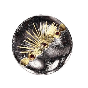 Design personnalisé vintage noble rond plaqué or zircon incrusté de grenat rouge ensemble de bijoux - Product Image 3