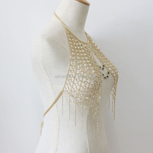 Collana con catena per il corpo con nappa gioielli in metallo oro moda Europa donne ottone fatti a mano in oro classico abiti da donna festa <span class=keywords><strong>Sexy</strong></span> - Product Image 2