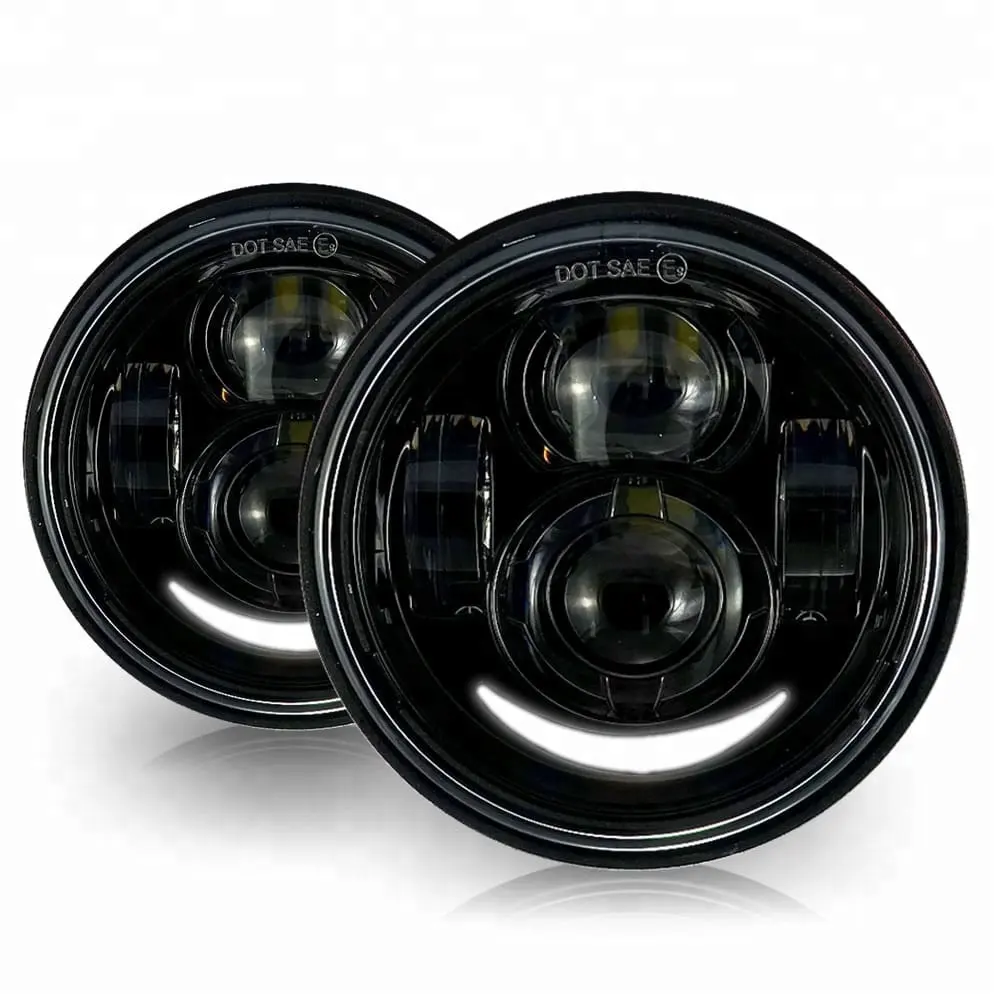 4.65 "Fat Bob Faro Doppio Led Fari Moto fat bob Faro