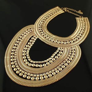 HANSIDON Liontin Rantai Banyak Lapis Wanita, Aksesori Kalung Besar Besar Perhiasan Choker Maxi Gaya <span class=keywords><strong>Boho</strong></span> - Product Image 5