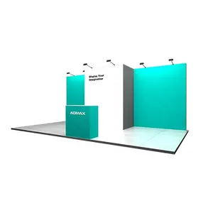 Light Exhibit Booth Modular Trade Show Exhibition Frameless Booth With LED Light Box Backlit