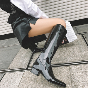 WETKISS Occident Tendenze di Modo di Inverno Scarpe di Vernice Nera <span class=keywords><strong>Stivali</strong></span> di Pelle Piatta <span class=keywords><strong>Stivali</strong></span> Da <span class=keywords><strong>Equitazione</strong></span> Signora <span class=keywords><strong>Stivali</strong></span> Alti Al Ginocchio Scarpe Da Donna - Product Image 6
