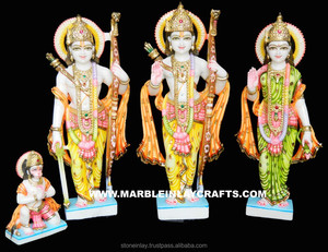 Statues de Dieu indien en marbre Makrana Ram Darbar utilisées pour le temple - Product Image 1