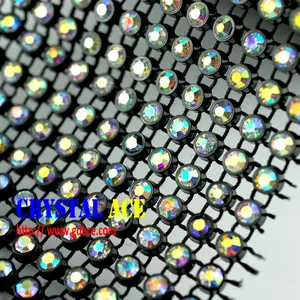 24 Rijen 3Mm Elastische Crystal Ab Strass Strass Trimmen Rolls