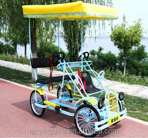 Novo design popular tandem da bicicleta 4 roda/bicicleta sightseeing surrey