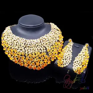 Big Factory Direct Wholesale Indian Jewelry Set 2016 High End Artificial Stone Jewelry