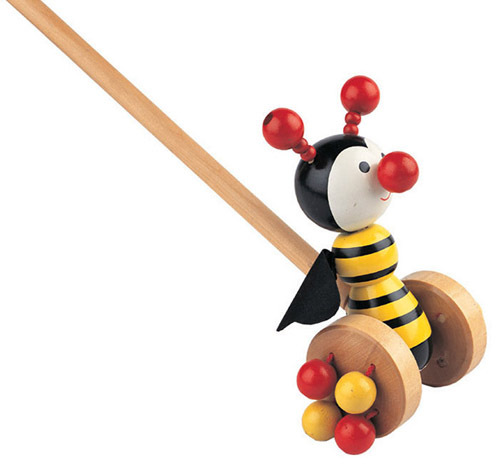 Прелестная игрушка в виде животного для дошкольников, деревянные игрушки с нажимом вдоль малышей