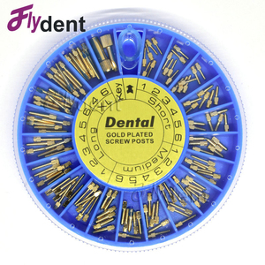 Gigi Berlapis Emas dan Stainless Steel Sekrup Post Gigi Persediaan Gigi Bahan