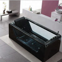 Bañera doble acrílica con revestimiento de vidrio, chorros de masaje de hidromasaje, bañera de spa para interiores de dos personas al aire libre, nuevos productos