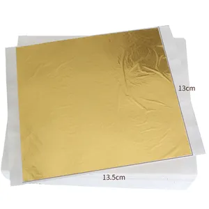 Hoja de hoja de oro de 13x13,5 cm, lámina decorativa para pared, artesanía, muebles, hoja de aluminio de imitación dorado, precio de fábrica, Taiwán B