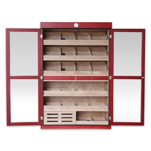 Made in china custom grote dubbele glazen deur elektrische LED sigarenhumidors voor koop gebruikt display humidor kast