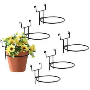 terracotta wall planters 7-Inch Black Metal Wire Hanging Planter Holders for Wire Trellis Wall, Set of 6