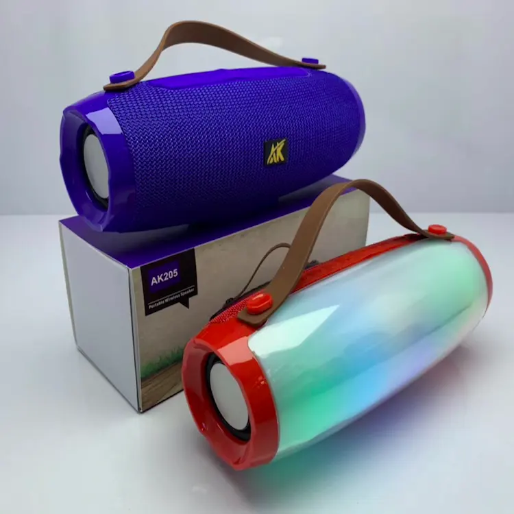 Wireless Speaker dengan LED Lampu Speaker AK205 Dukungan Bt/USB/TF Card/AUX/FM Fungsi