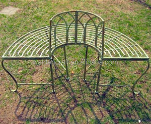 Banc d'arbre <span class=keywords><strong>de</strong></span> <span class=keywords><strong>jardin</strong></span> <span class=keywords><strong>en</strong></span> <span class=keywords><strong>fer</strong></span> <span class=keywords><strong>forgé</strong></span> demi-rond - Product Image 2