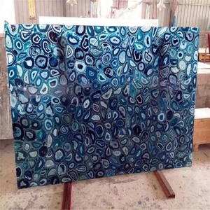 Lastre di marmo pietra agata blu per pannelli decorativi murali