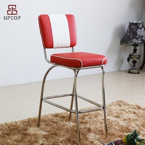 Tabourets <span class=keywords><strong>de</strong></span> <span class=keywords><strong>bar</strong></span> en métal <span class=keywords><strong>de</strong></span> style américain des années 1950, chaises <span class=keywords><strong>de</strong></span> <span class=keywords><strong>bar</strong></span> en cuir pour restaurant - Product Image 6