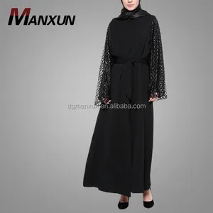 优雅的黑色 Abaya 批发时尚亮片巴基斯坦 Burqa 设计简单花式土耳其服装制造商
