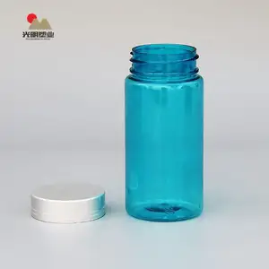 Best Recommend 150ml pet plastic Pharmaceutical blue plastic pill bottles can with screw cap for medicine