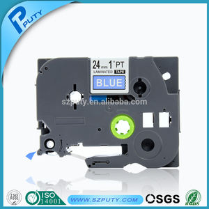 Compatible white on Blue TZe-555 TZ-555 24 mm laminated tape labels for Ptouch Label Printers - Product Image 1
