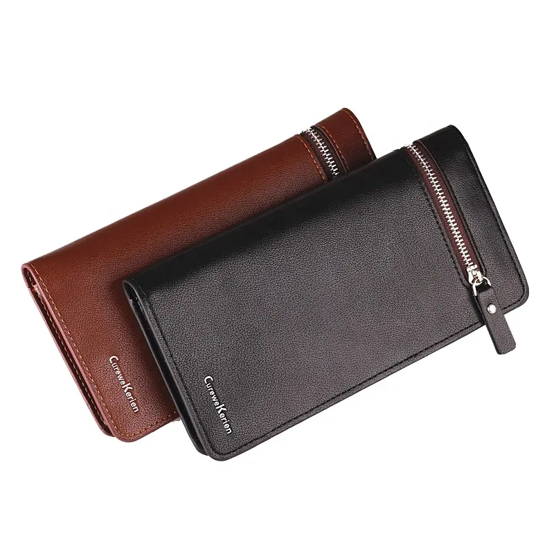 Fashion new style wallet business men's long mobile wallet pu leather hand purse