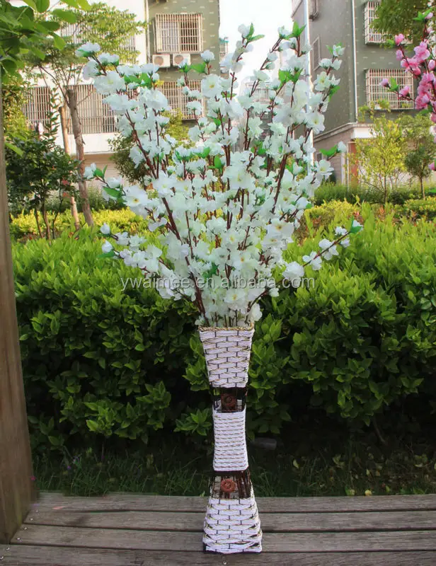 Yiwu Aimee 공급 고급 시뮬레이션 일본 흰색 벚꽃, 인공 벚꽃 가지 (AM-CB06)